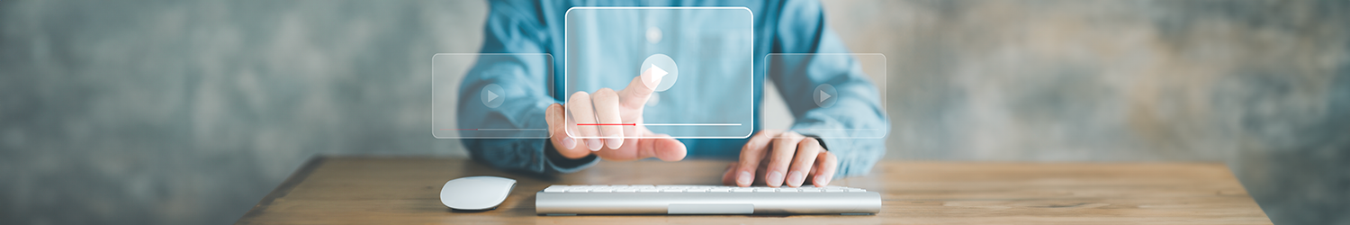 image of a person using an AI video player