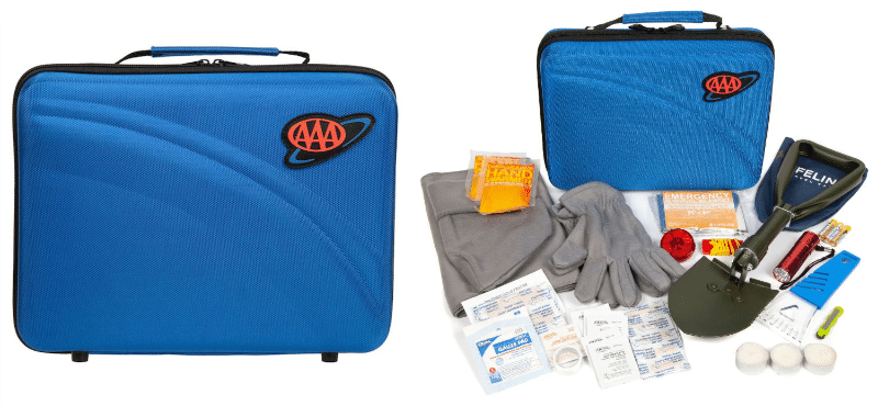 image of the case and the contents of the Winter Safety Kit